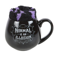 Normal Is an Illusion Gothic Mug and Socks Set