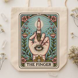 "The Finger" Tarot Tote Bag - Cotton