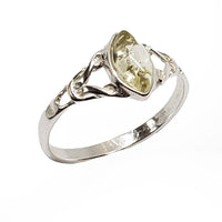 Citrine Amber Celtic Style Sterling Silver Ring