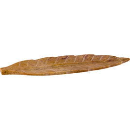 Natural Leaf Soapstone Incense Holder -10"