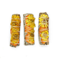 White Sage Smudge Stick, Rose & Cinnamon - Indian Summer (4 in.)