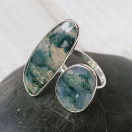 7 - Moss Agate Sterling Silver Ring