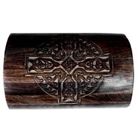 C Wood Storage Box - Treasure Chest, Celtic Cross (9 × 6 × 6")