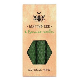 Green 6 pack Beeswax Spell Candles