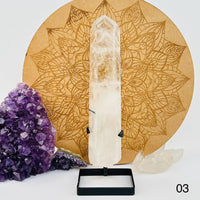 Crystal Quartz Point with Phantoms on Stand (#04)