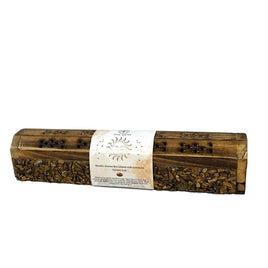 Tigers Eye Elements Crystal Wooden Coffin Box