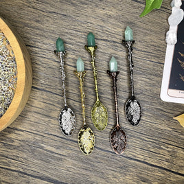 Copper Green Aventurine Crystal Spoon
