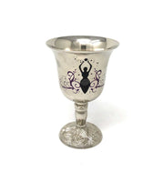 Goddess Brass Chalice - Silver Finish (5")