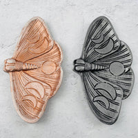 Silver/Black Moon Phase Crystal Moth Jewelry Tray