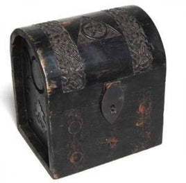 Pentagram Triple Moon Latched Wood Box (7 × 7 × 5.5")