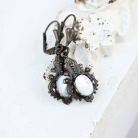 Small Mother of Pearl Victorian Earrings
