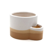 White & Brown Ceramic Burner w/ Match Slot