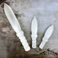 Hand-Carved Crystal Selenite Knife - 25cm