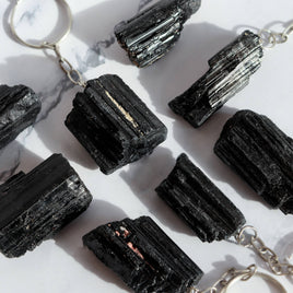 Black Tourmaline Key Chain | Natural Black Tourmaline