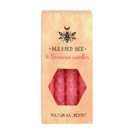 Pink 6 pack Beeswax Spell Candles