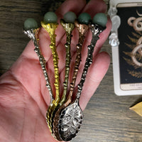 Bronze Green Aventurine Crystal Spoon