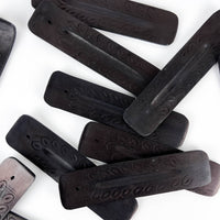 Black Carved Wood Boat Burner - 5"L