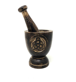 Triquetra C Wooden Mortar & Pestle (3 × 5")