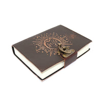 Sun & Moon Blank Leather Journal - Embossed (5 x 7 in.)