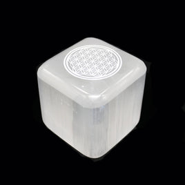 Flower of Life Charging Cube - Selenite (3.25 in.)