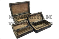 Celestial Inlay Floral Carved Wooden Box