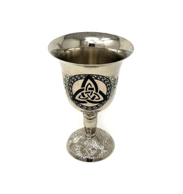 Triquetra Brass Chalice - Silver Finish (5")