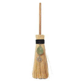 Tree of Life Ritual Altar Broom - Green Aventurine with (9")