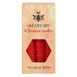 Red 6 pack Beeswax Spell Candles
