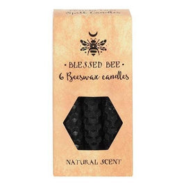 Black 6 pack Beeswax Spell Candles